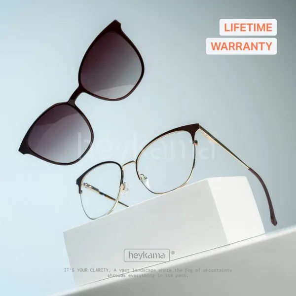 heykama - Frame Kacamata Clip On Luna - Kacamata square Semi CatEye
